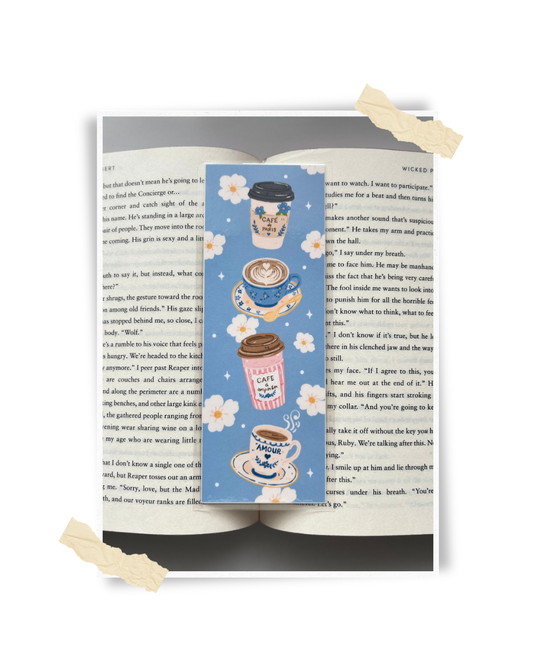 Decorative Laminated Bookmark | Café Sucre