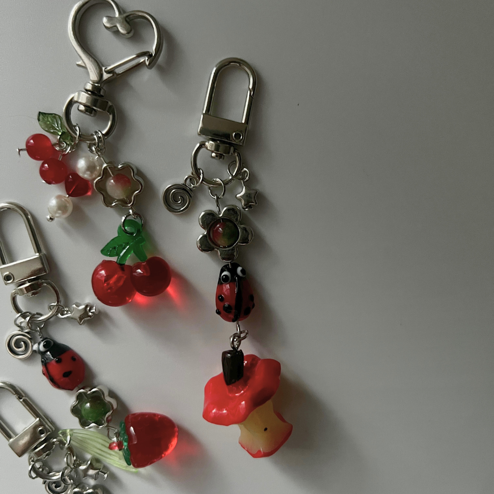 Fruit Charm Keychain | Book Lover Accessory for Bags & Totes