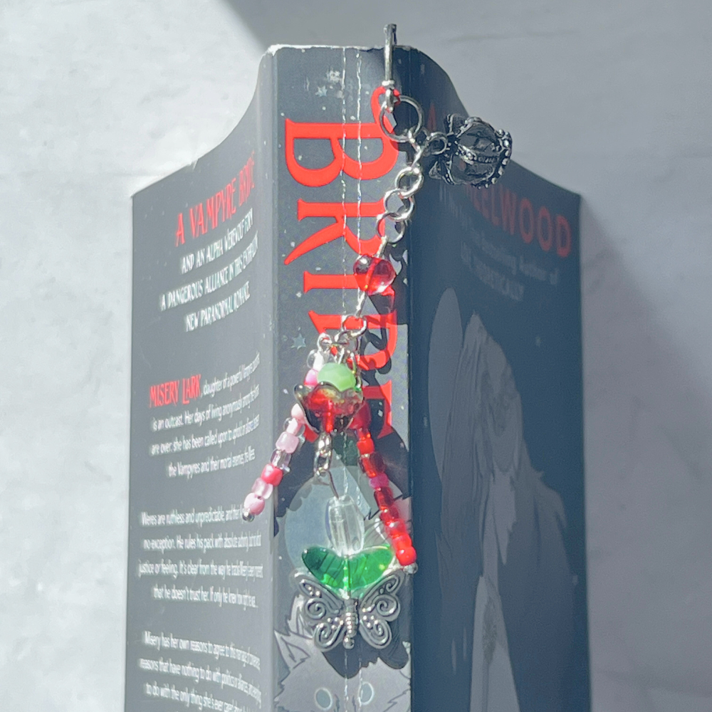 "Crown of the Crimson Heart” Edition – Handmade Fae-Court Hook Bookmark