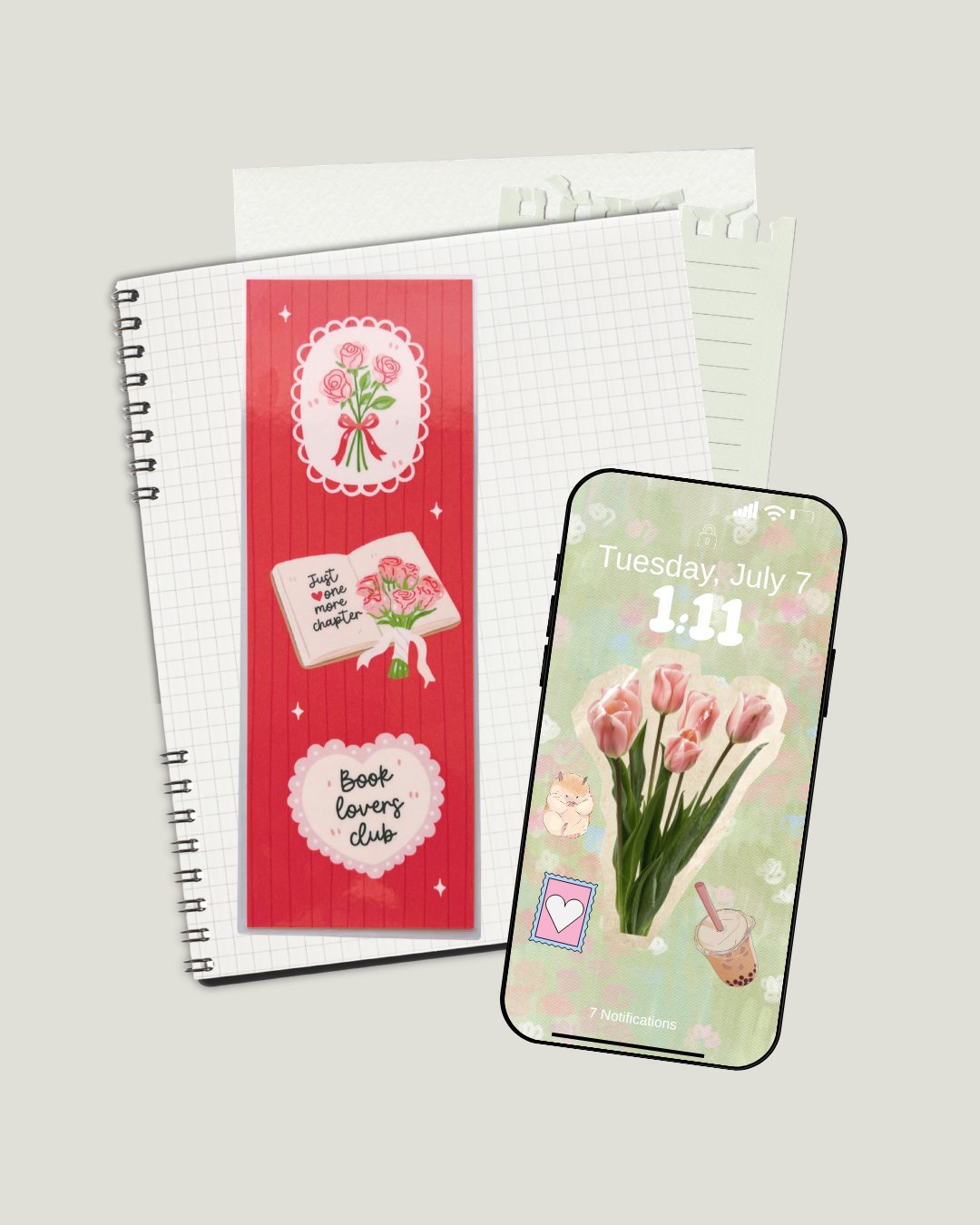 Laminated Bookmark | Book Lovers Club 2.5 x 7 Bookish Page Marker for Mood Readers