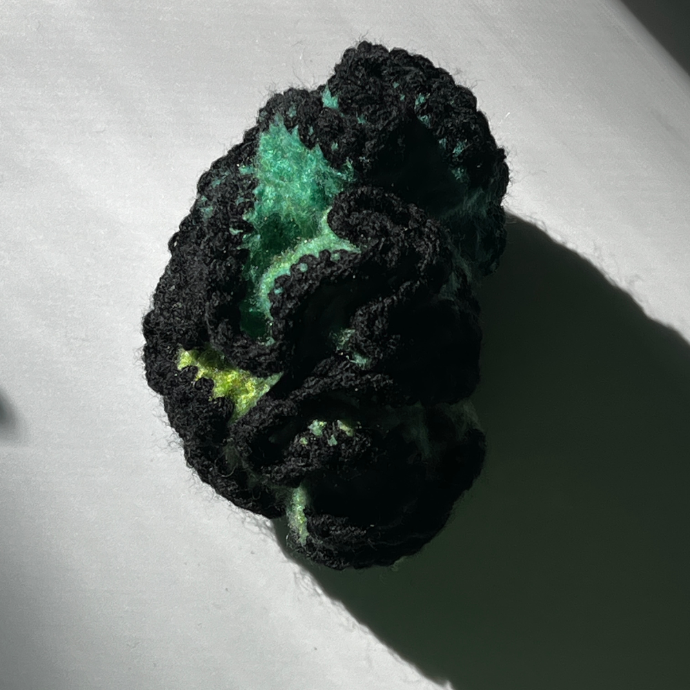 Jealousy Green Scrunchie | Ombre Green & Black Crochet Hair Tie