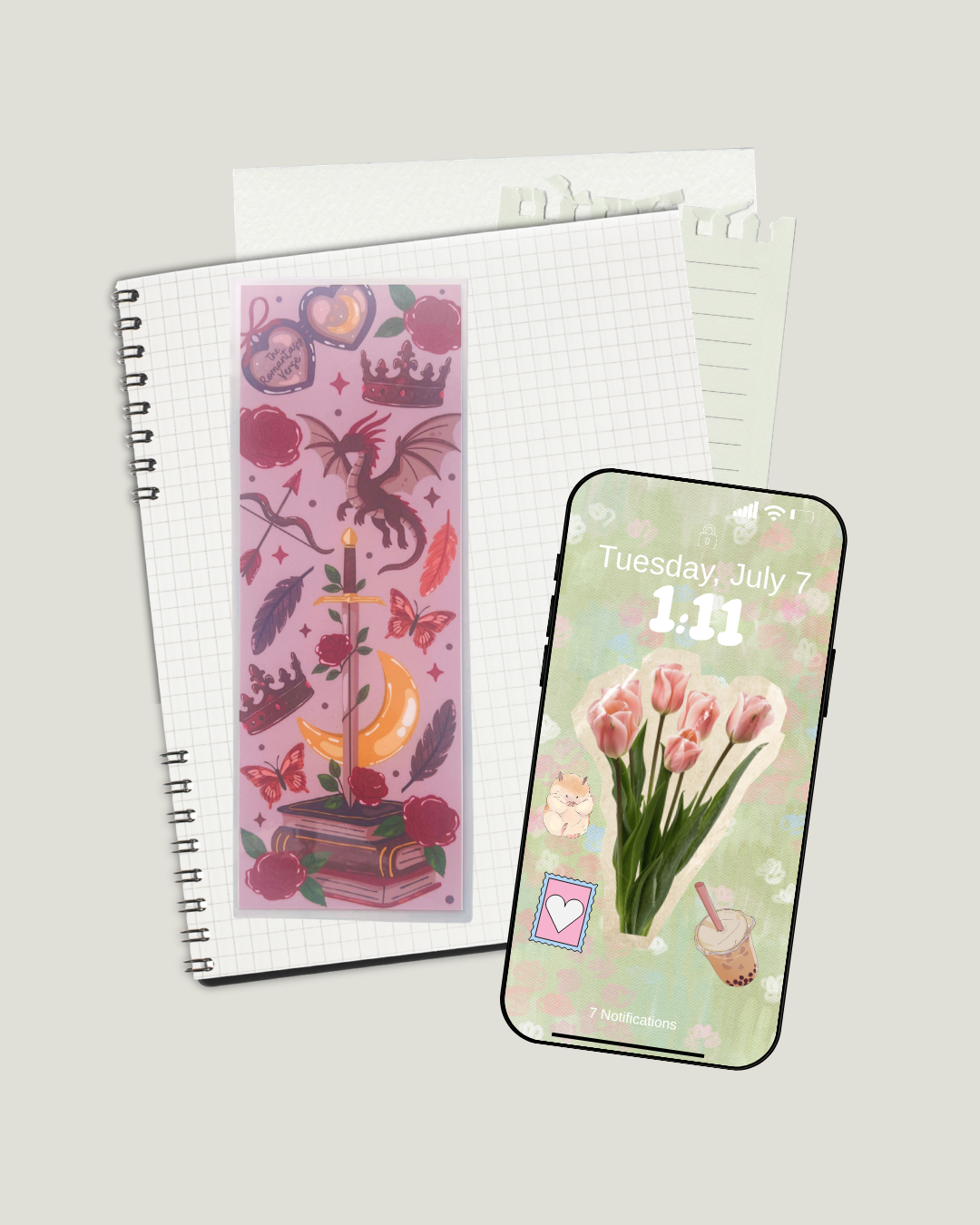 Laminated Bookmark | Romantasy 2.5 x 7 Bookish Page Marker for Mood Readers