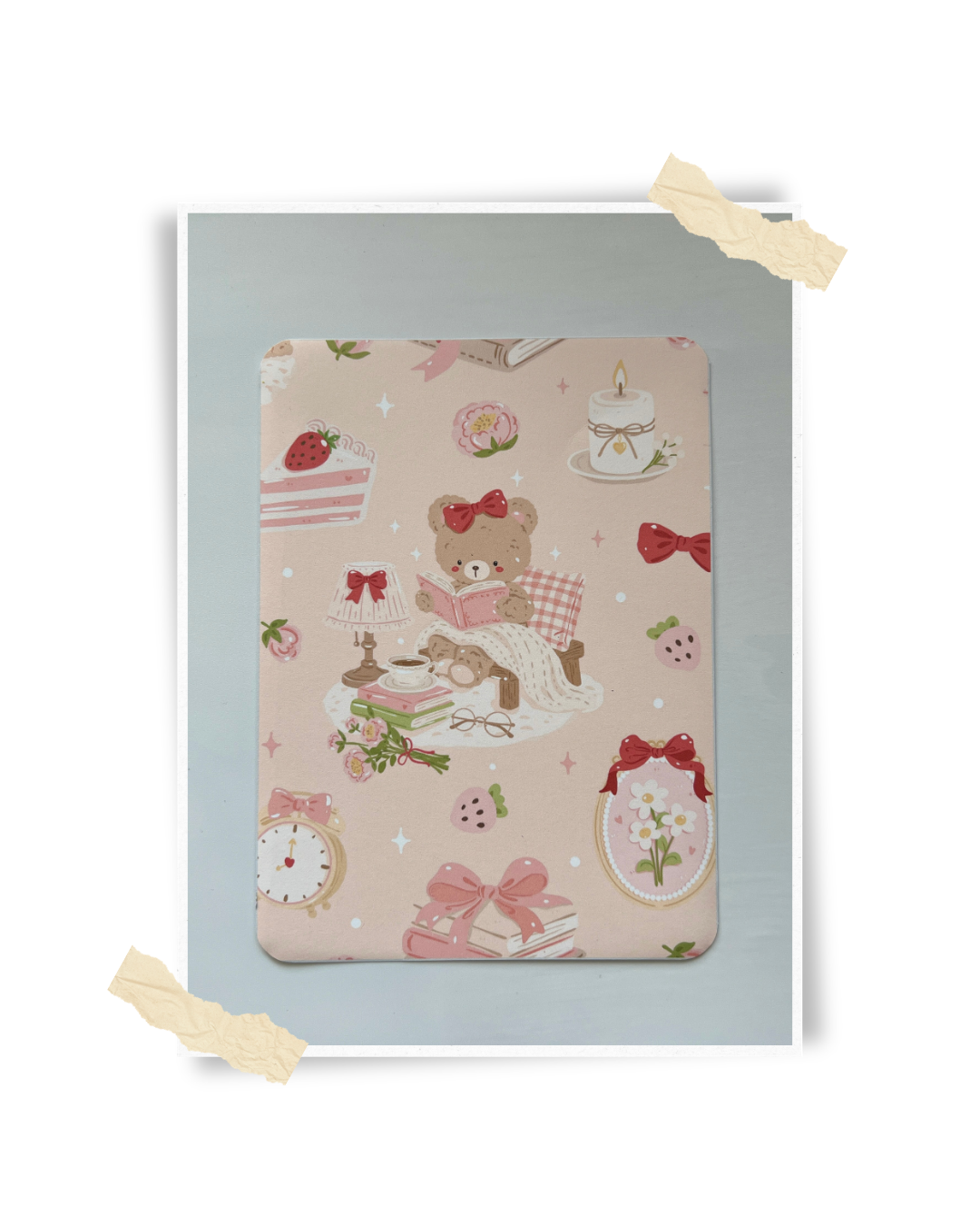 Decorative Kindle Insert for Clear Cases | Cozy Teddy