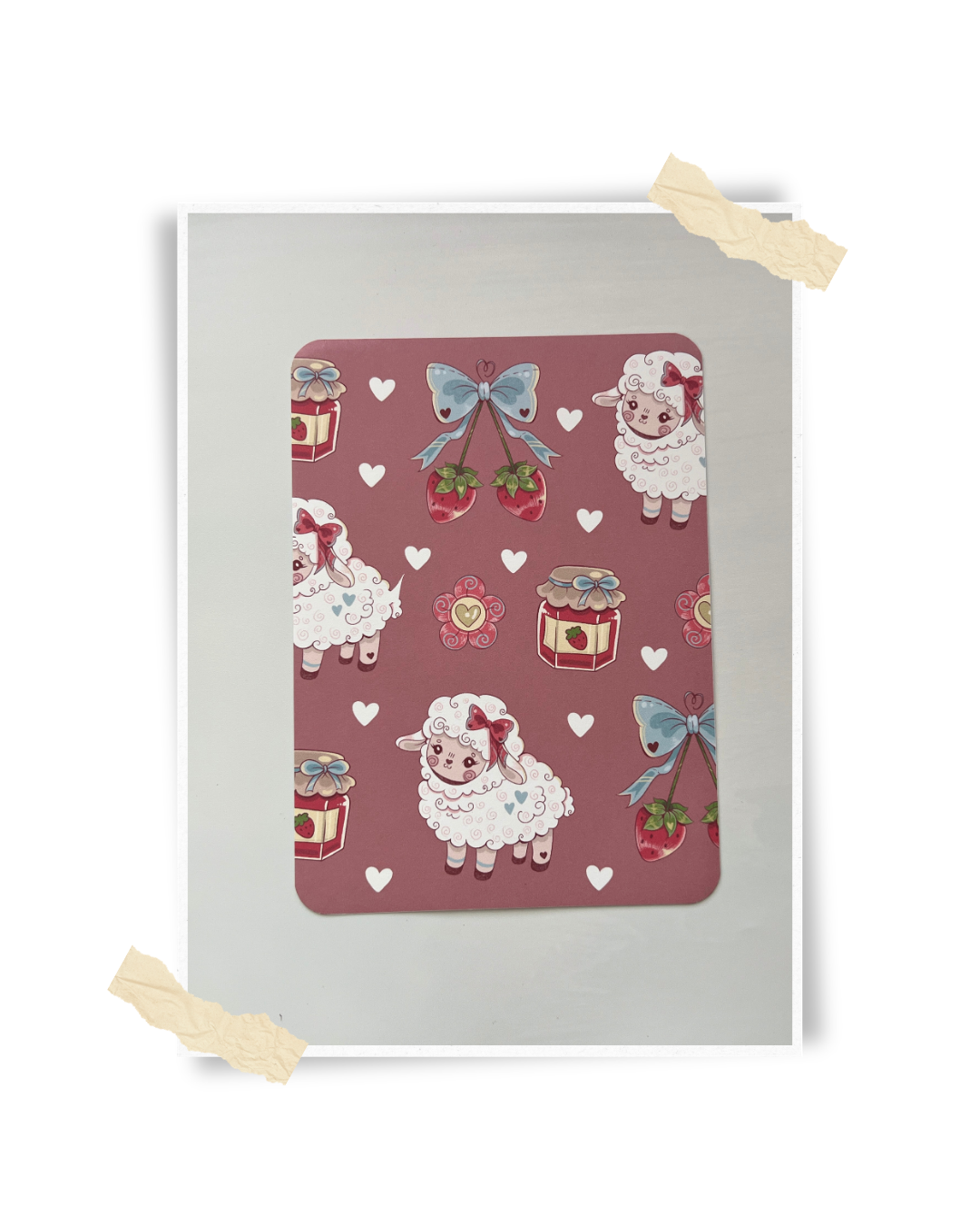 Decorative Kindle Insert for Clear Cases | Strawberry Lamb & Jam