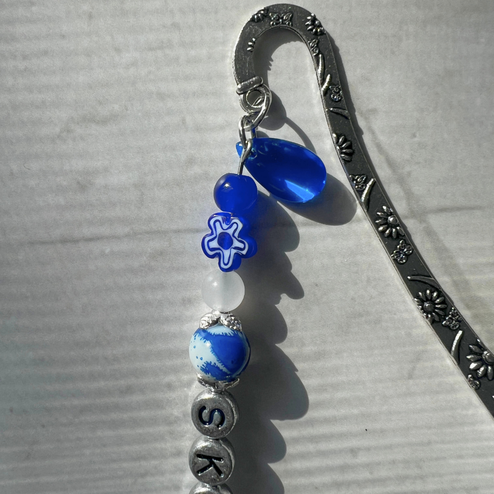Stray Kids "KARMA" Bookmark | Deep Blue Millefiori & Compass Charm Bookmark
