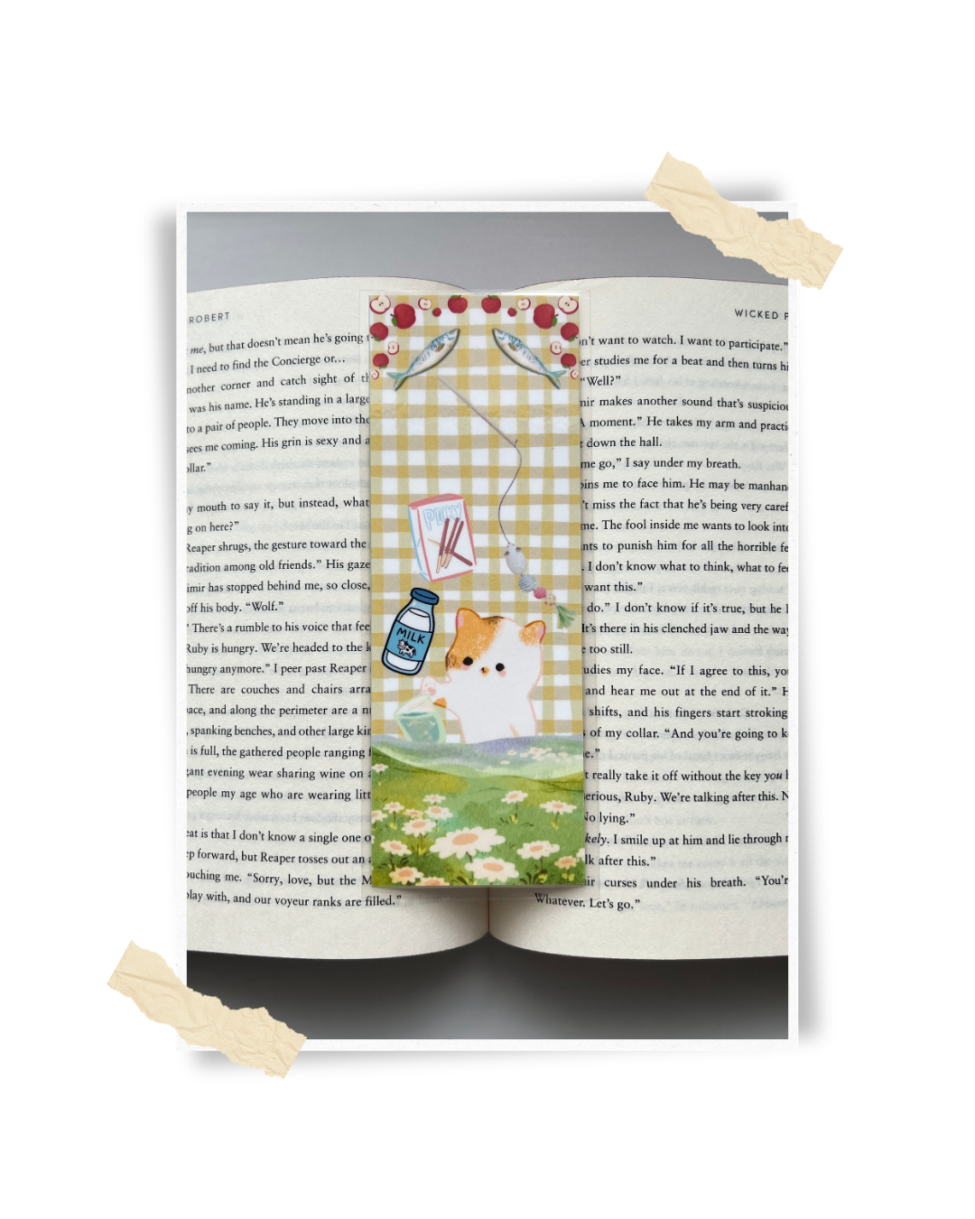 Decorative Laminated Bookmark | Calico Kitty