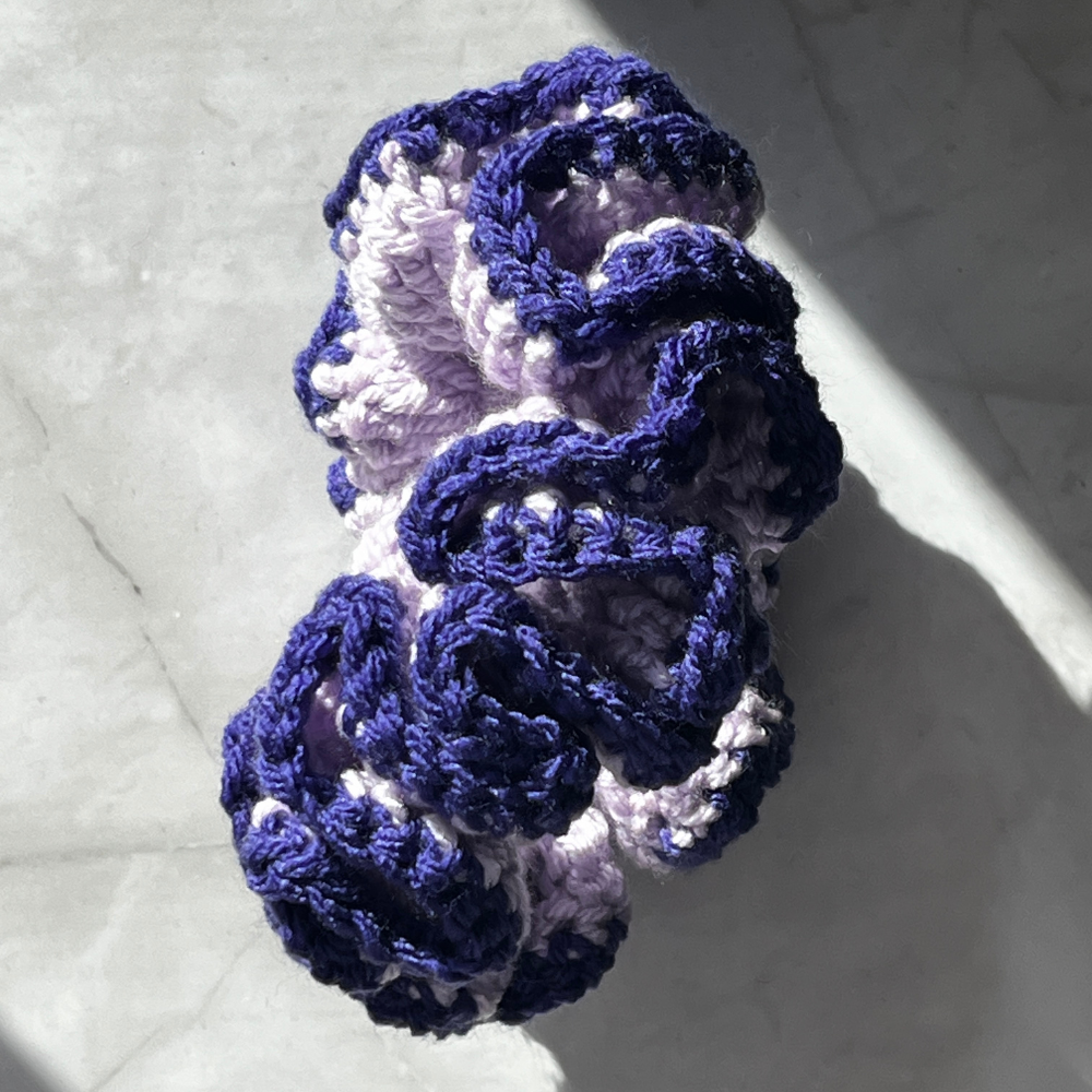Lavender Lemonade Crochet Scrunchie | Cozy Reading Hair Tie
