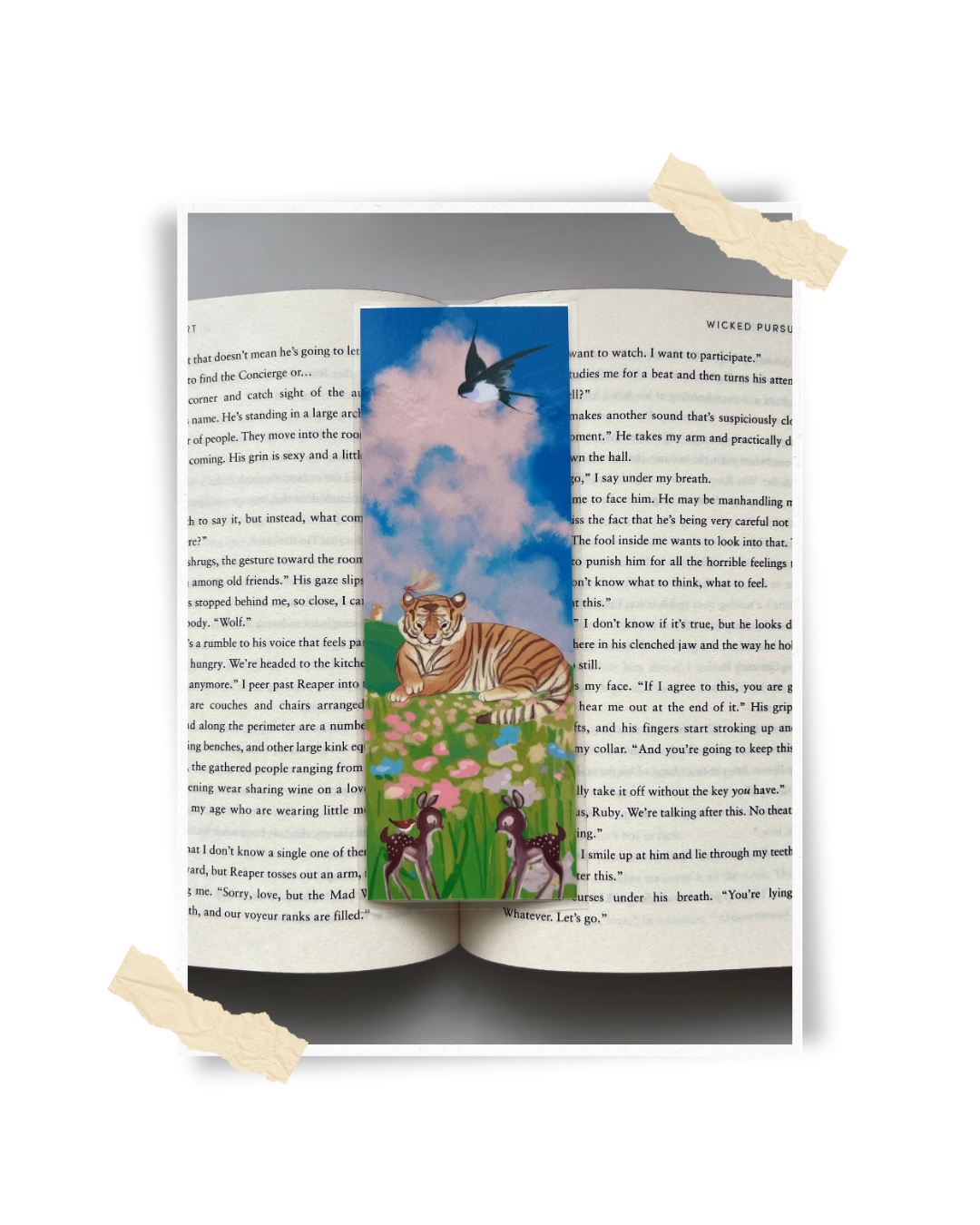 Decorative Laminated Bookmark | Tiger & Friends