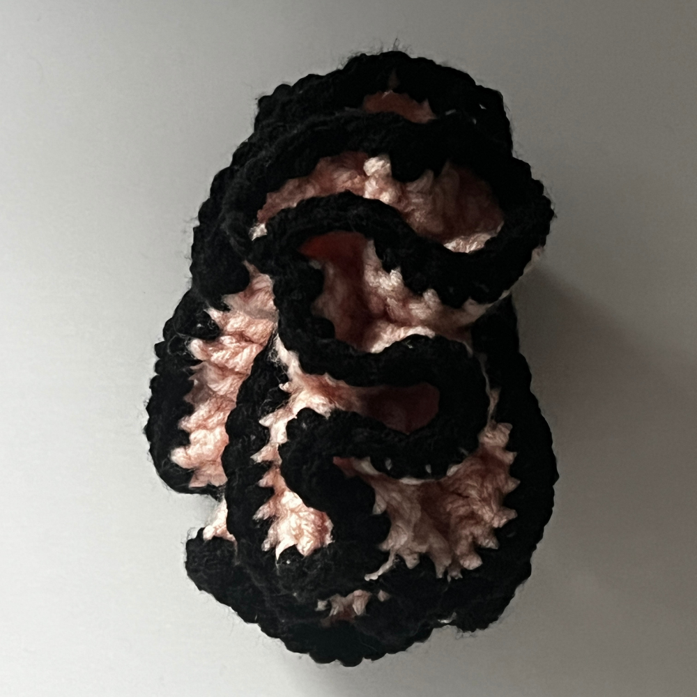 SKZ "Do It" Crochet Scrunchie | Blush Pink & Black Hair Tie