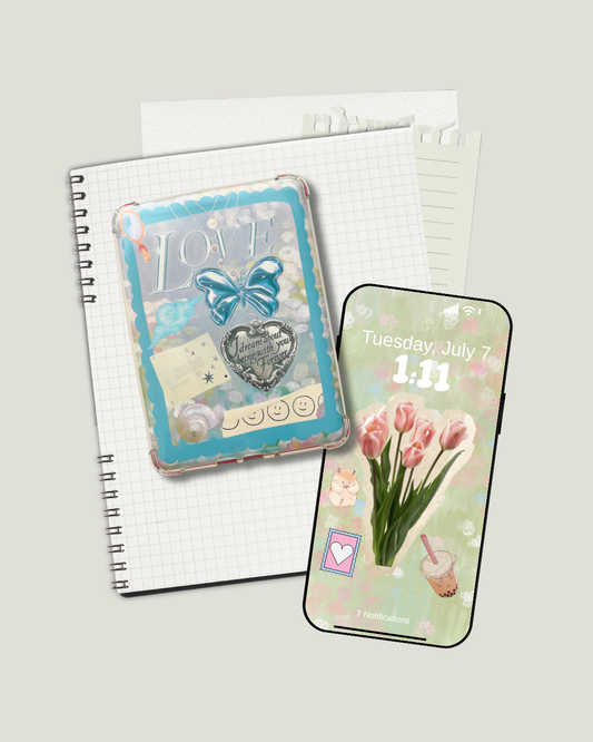 Kindle Insert | Blue Butterfly Decorative Clear Case Insert for Kindle Paperwhite