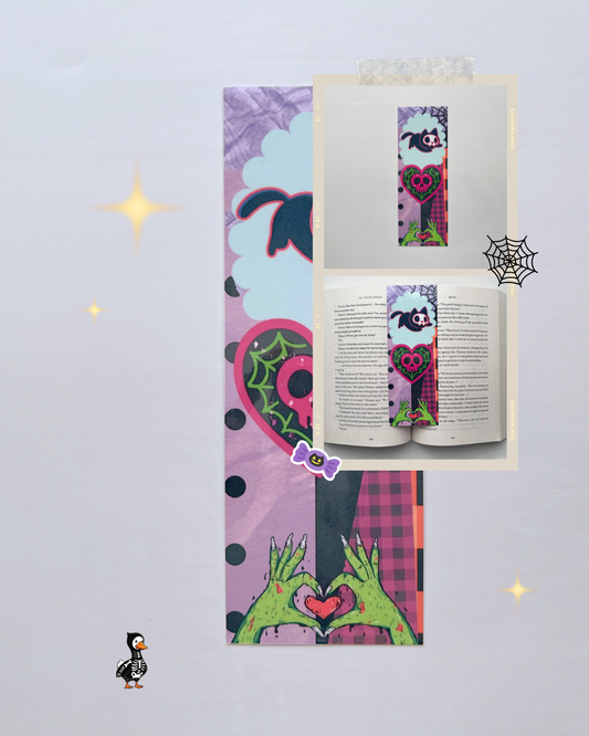 Decorative Laminated Bookmark | Zombie Heart