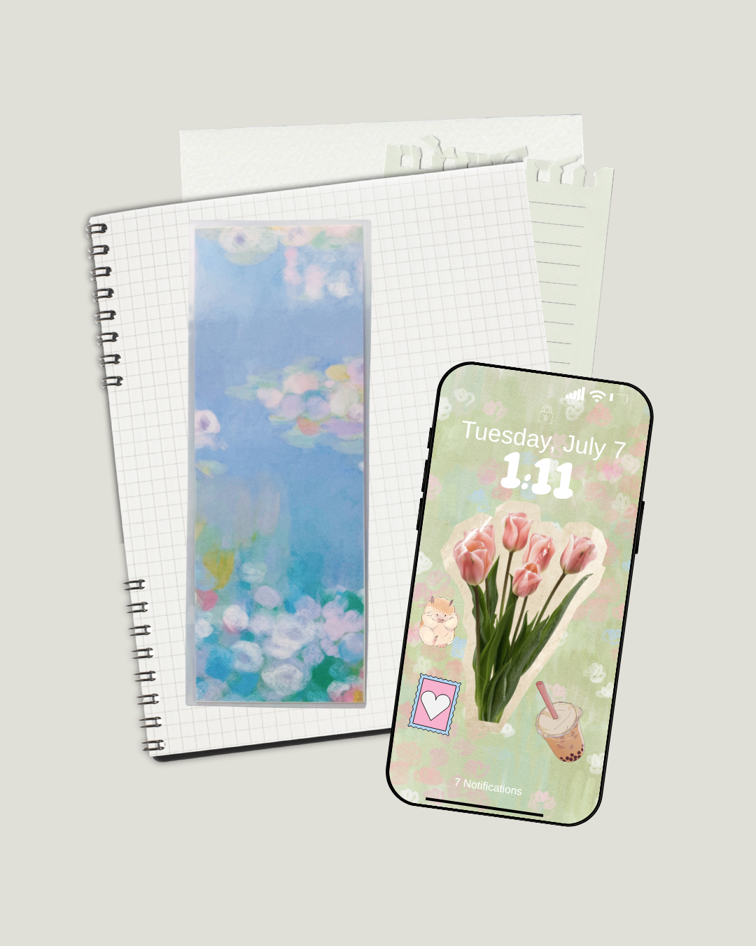 Laminated Bookmark | Blue Floral 2.5 x 7 Bookish Page Marker for Mood Readers