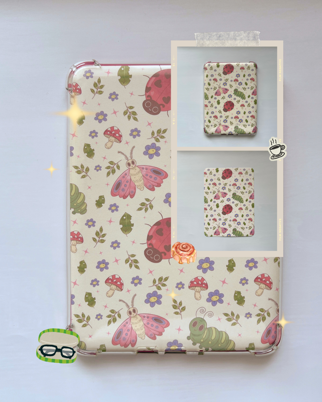 Decorative Kindle Insert for Clear Cases | Ladybug & Friends