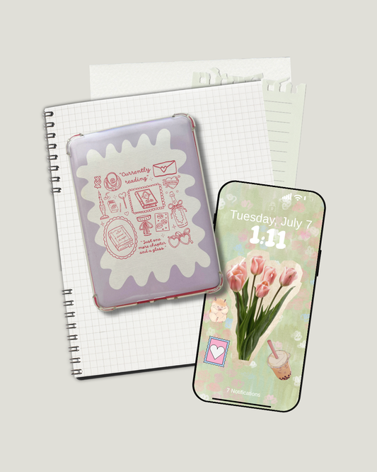 Kindle Insert | "Currently reading" Decorative Clear Case Insert for Kindle Paperwhite