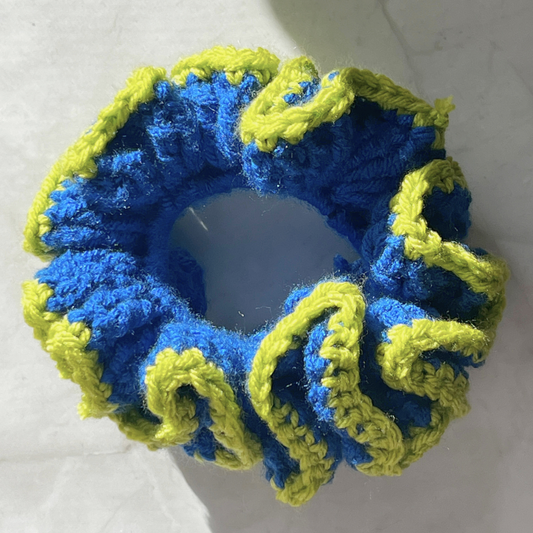 Blueberry Lime Crochet Scrunchie | Sweet & Zesty Hair Tie