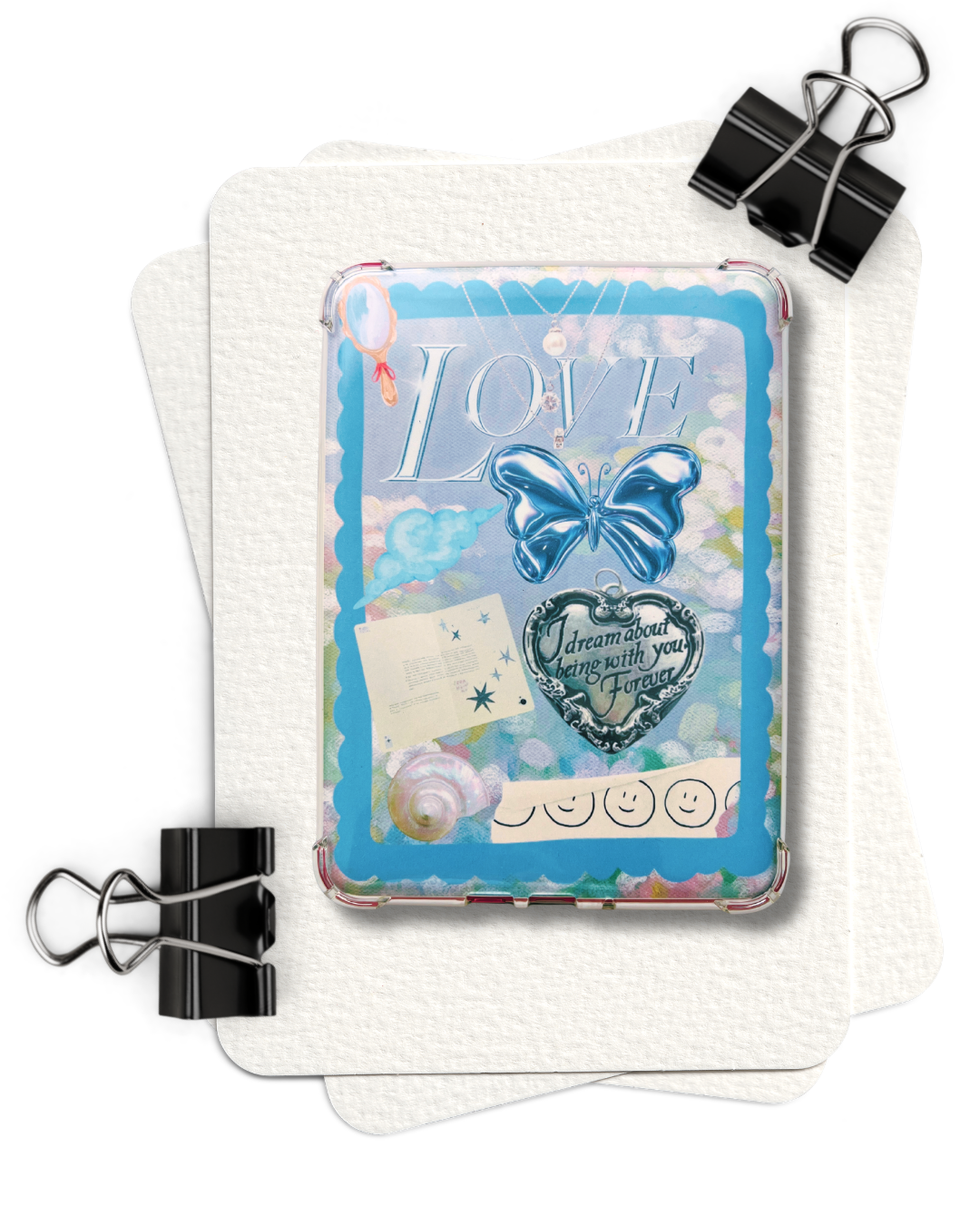 Blue Butterfly + Blue Floral Reading Setup Duo | Kindle Insert and Bookmark Set