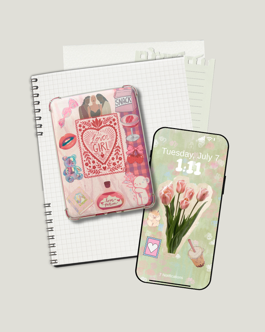 Kindle Insert | Lover Girl Decorative Clear Case Insert for Kindle Paperwhite