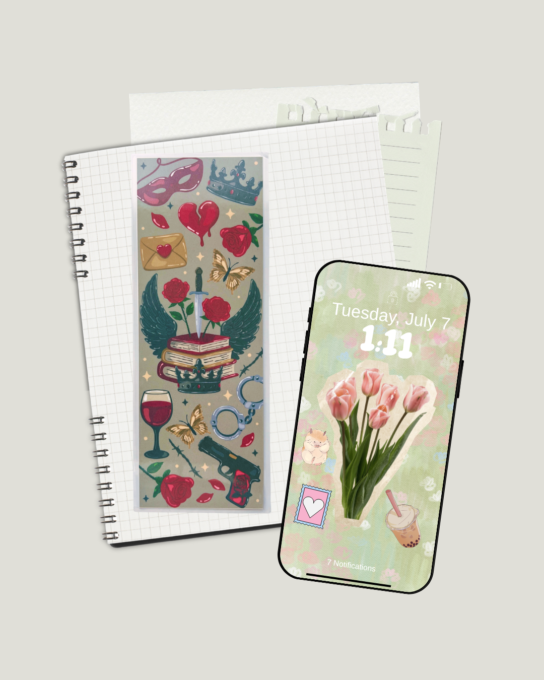 Laminated Bookmark | Dark Romance 2.5 x 7 Bookish Page Marker for Mood Readers
