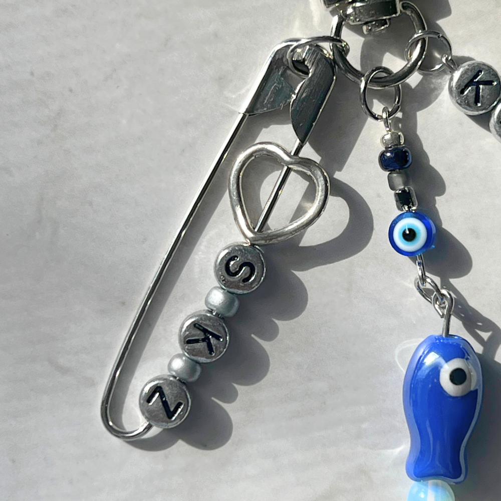 SKZ KARMA Keychain | Blue Evil Eye & Fish Charm Keychain
