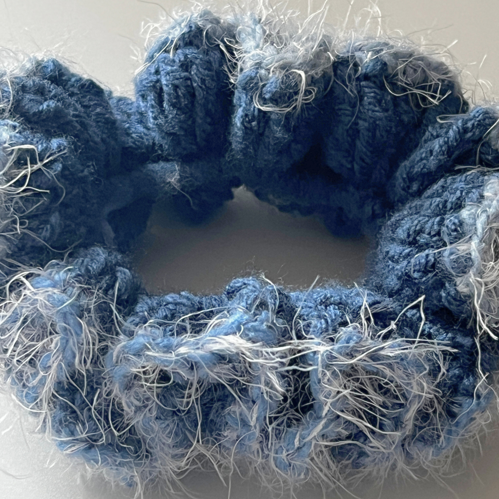 SKZ KARMA Win Scrunchies | Blueberry Fuzzy Duo | Fan-Made Crochet Set