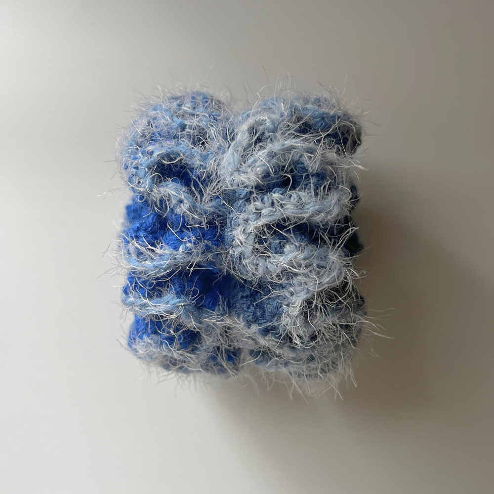 SKZ KARMA Win Scrunchies | Blueberry Fuzzy Duo | Fan-Made Crochet Set