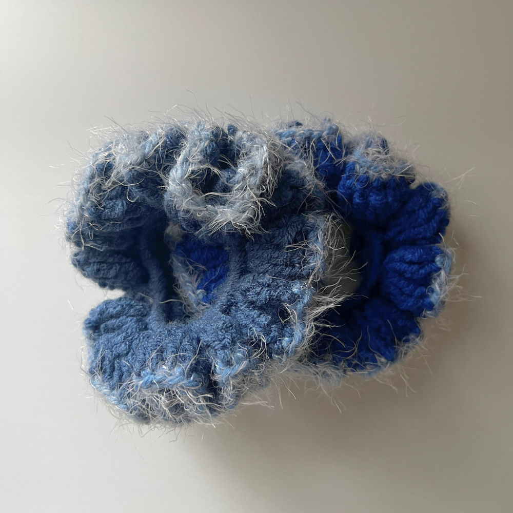 SKZ KARMA Win Scrunchies | Blueberry Fuzzy Duo | Fan-Made Crochet Set