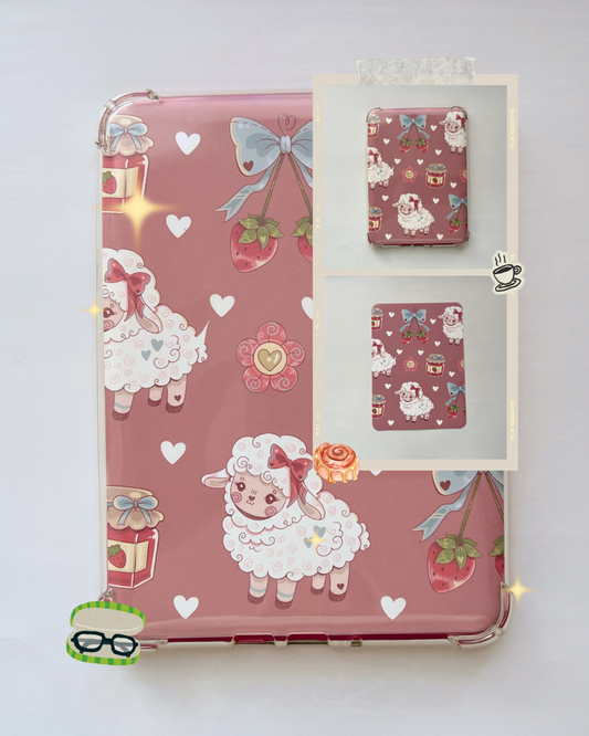 Decorative Kindle Insert for Clear Cases | Strawberry Lamb & Jam