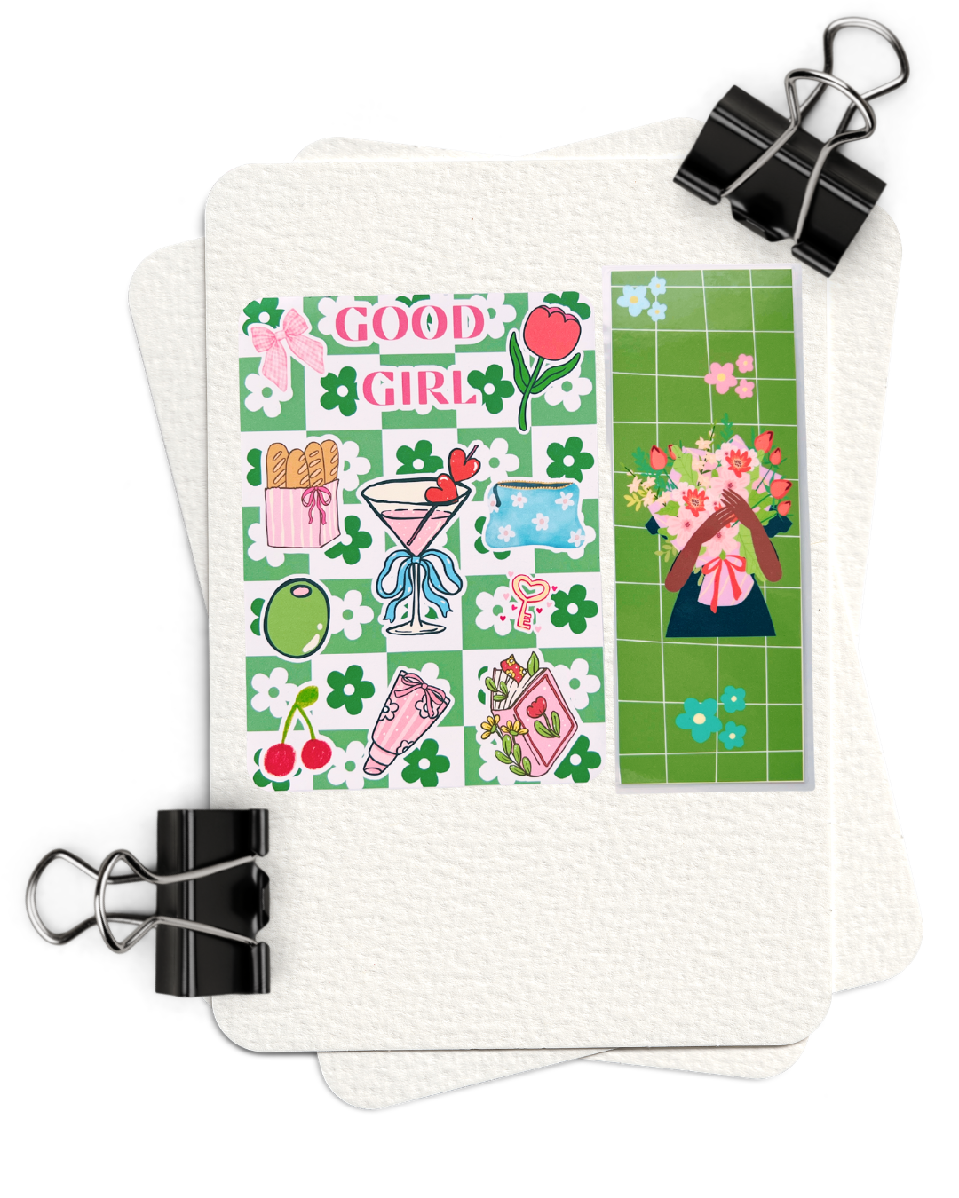 Good Girl + Bouquet Reading Setup Duo| Kindle Insert and Bookmark Set