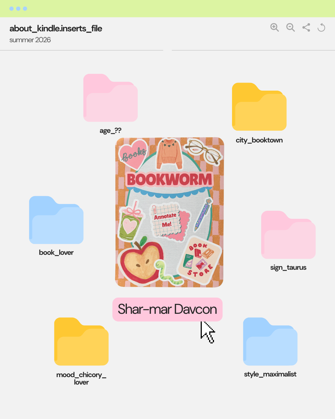 Kindle Insert | Bookworm Decorative Clear Case Insert for Kindle Paperwhite