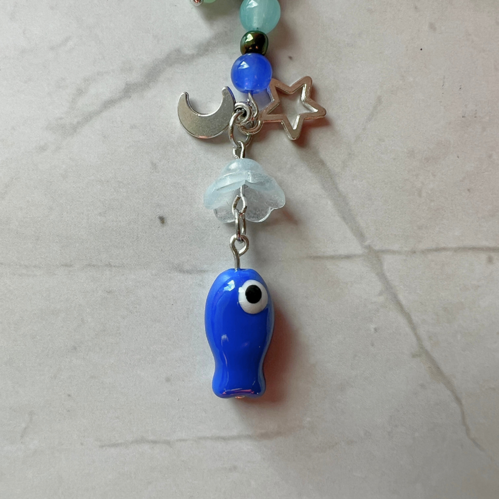 Good Vibes Kindle Charm | Blue & Celestial E-Reader Accessory