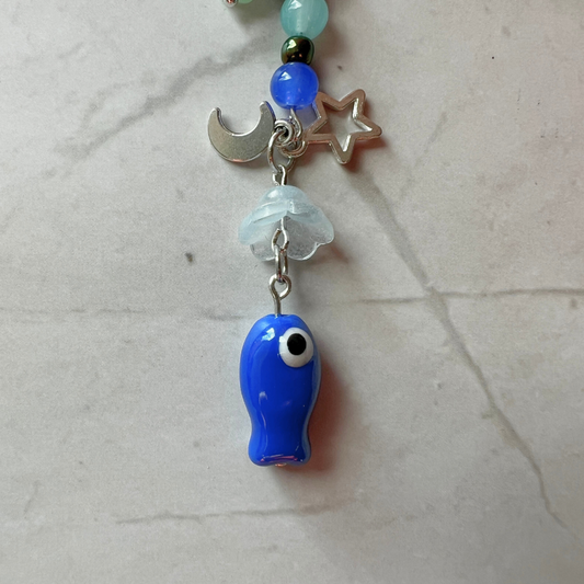 Good Vibes Kindle Charm | Blue & Celestial E-Reader Accessory