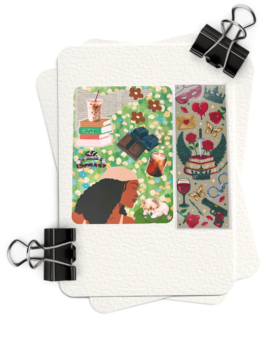 Coffee and Candles + Dark Romance Reading Setup Duo | Kindle Insert and Bookmark Set