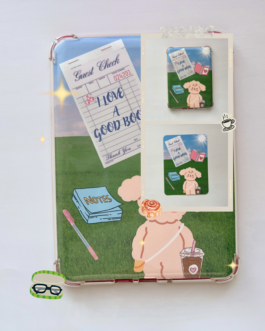 Decorative Kindle Insert for Clear Cases | I love A Good Book