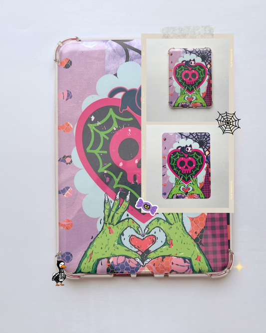 Decorative Kindle Insert for Clear Cases | Zombie Heart