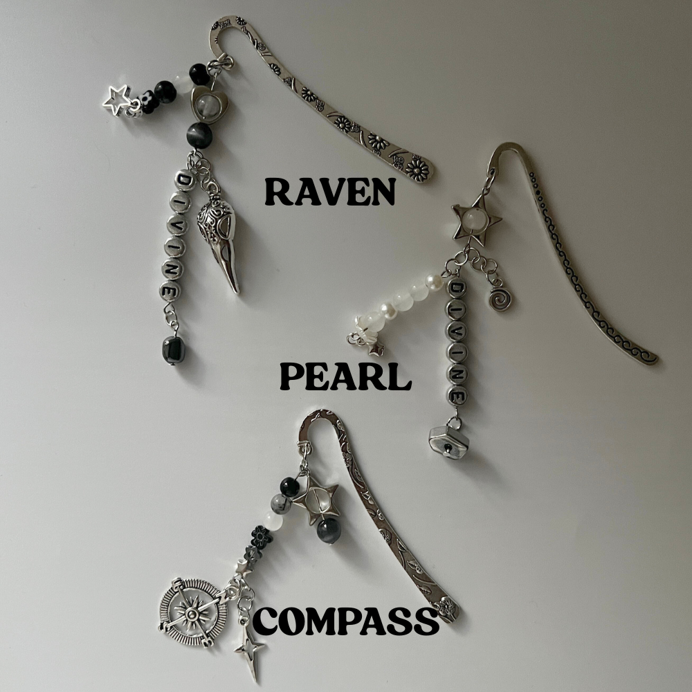 Stray Kids "Divine" Bookmark Collection | Handmade Black & White Beaded Bookmark