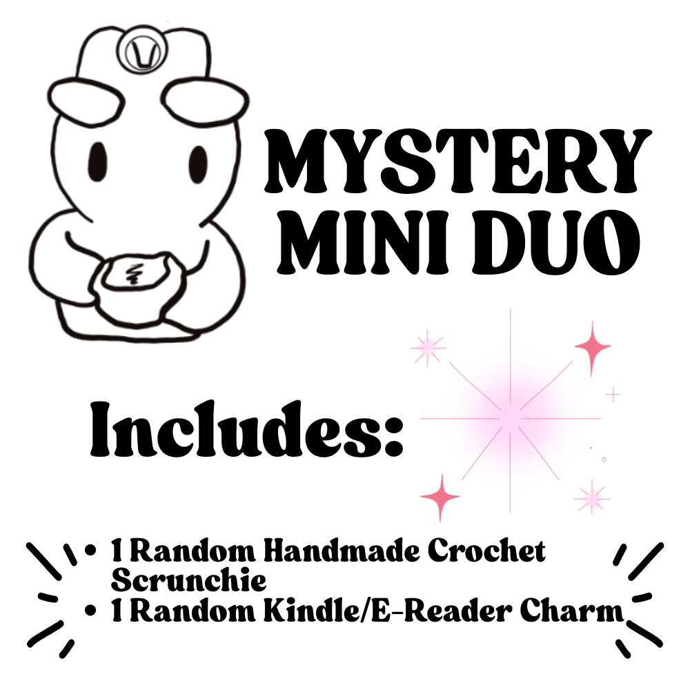 Mystery Mini Duo: Handmade Bookish Scrunchie & E-Reader Charm
