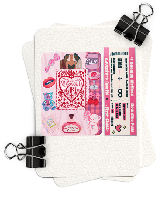 Lover Girl + Bookish Girlie Reading Setup Duo | Kindle Insert and Bookmark Set