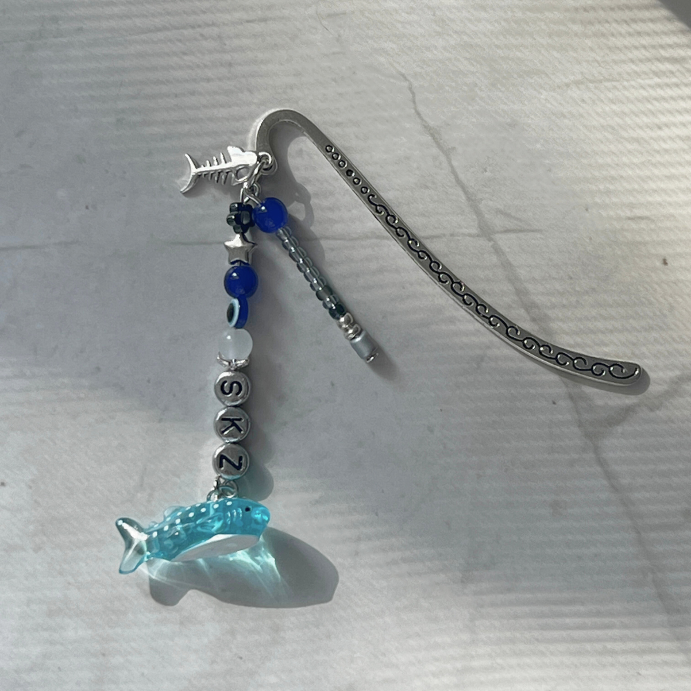 SKZ "KARMA" Inspired Bookmark | Blue Evil Eye, Whale Charm & Fish Bone Bookmark
