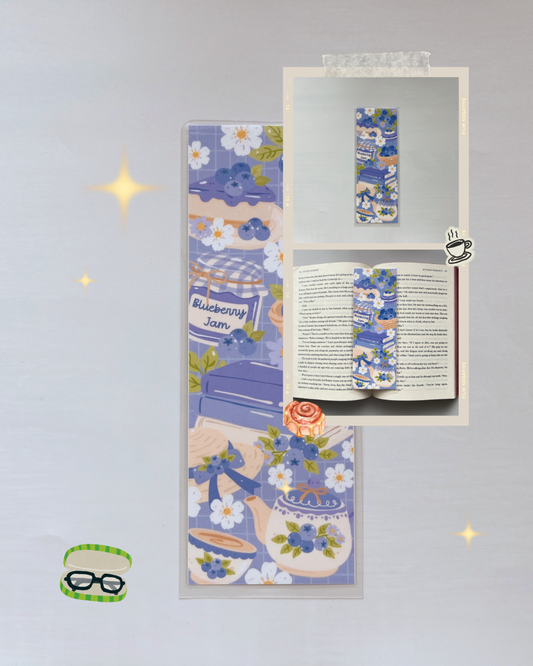 Decorative Laminated Bookmark | Blueberry Jam