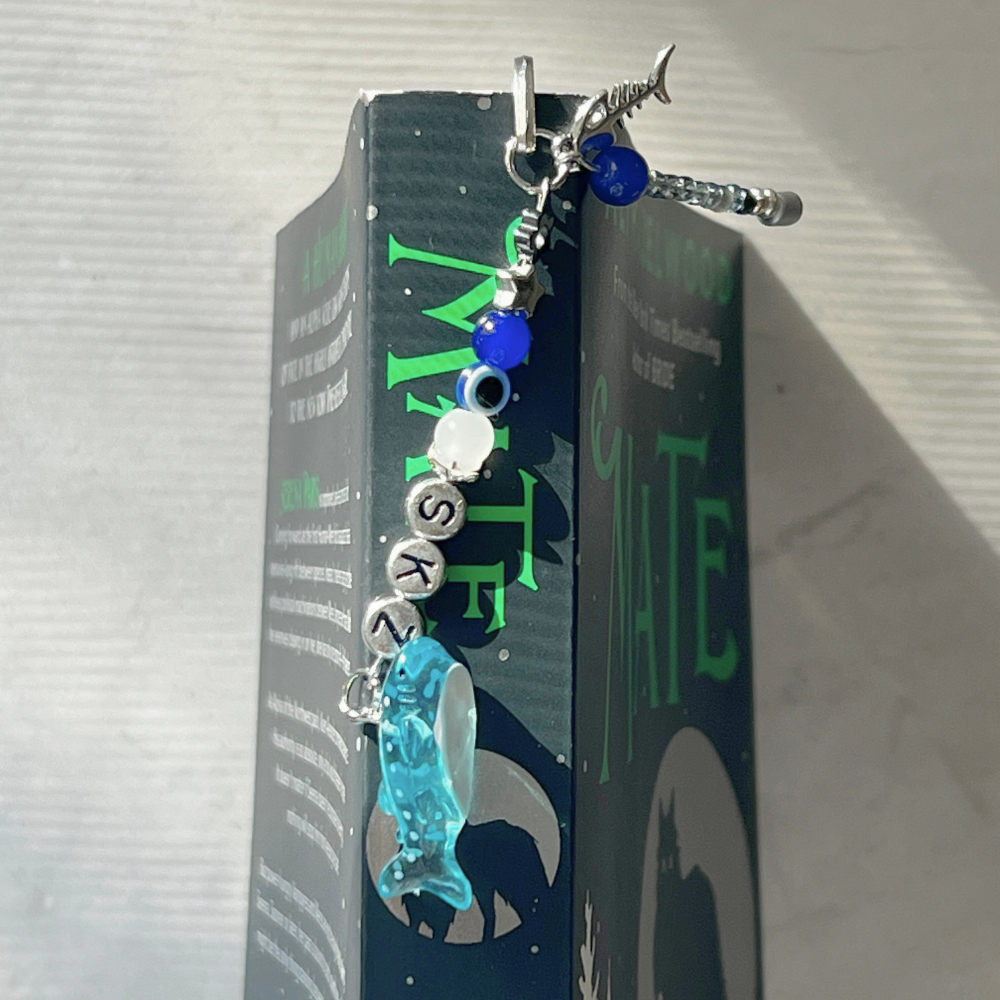 SKZ "KARMA" Inspired Bookmark | Blue Evil Eye, Whale Charm & Fish Bone Bookmark