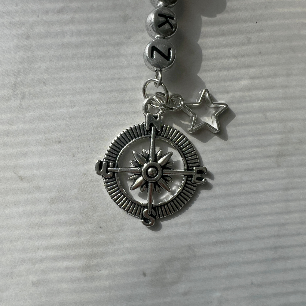 Stray Kids "KARMA" Bookmark | Deep Blue Millefiori & Compass Charm Bookmark