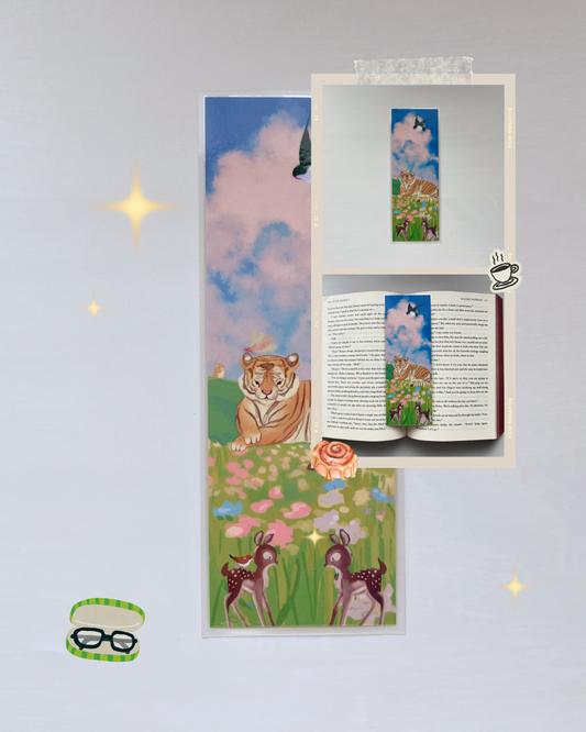 Decorative Laminated Bookmark | Tiger & Friends