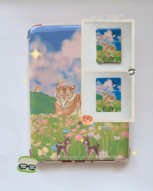Decorative Kindle Insert for Clear Cases | Tiger & Friends