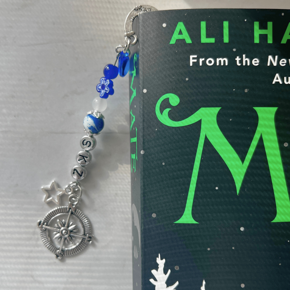 Stray Kids "KARMA" Bookmark | Deep Blue Millefiori & Compass Charm Bookmark