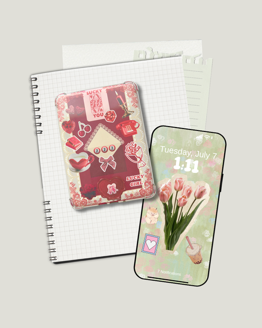 Kindle Insert | Lucky Girl Decorative Clear Case Insert for Kindle Paperwhite