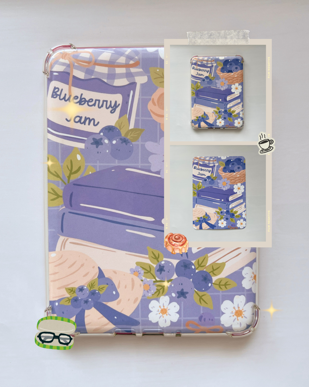 Decorative Kindle Insert for Clear Cases | Blueberry Jam
