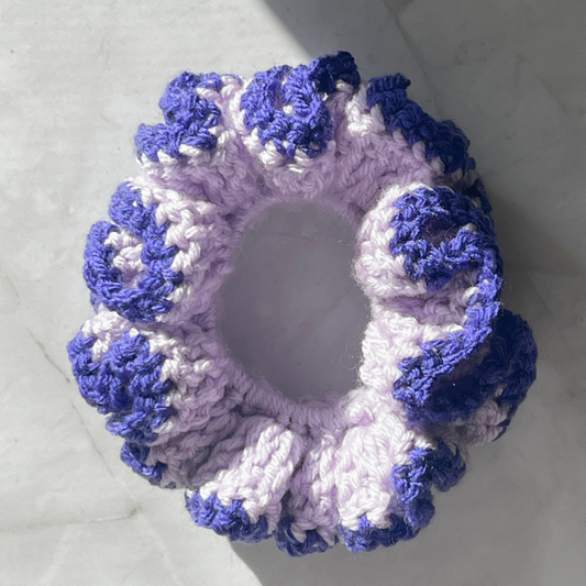 Lavender Lemonade Crochet Scrunchie | Cozy Reading Hair Tie
