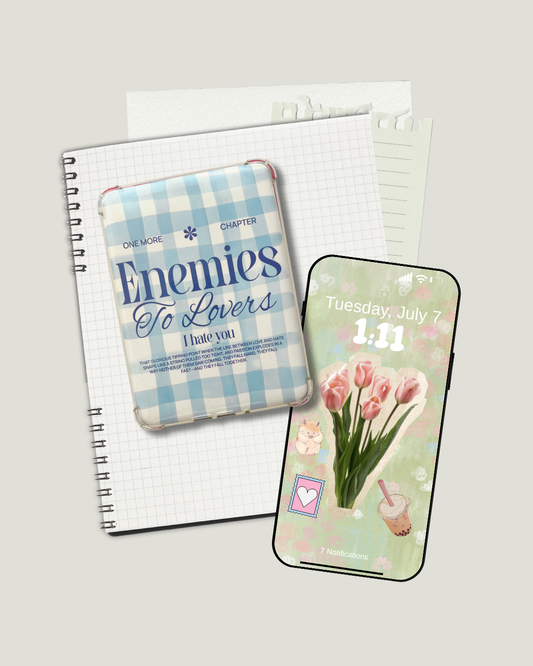 Kindle Insert | Enemies to Lovers Decorative Clear Case Insert for Kindle Paperwhite