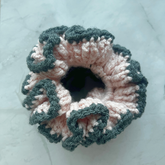 SKZ "Do It" Crochet Scrunchie Set | Pink & Gray Hair Scrunchie Duo