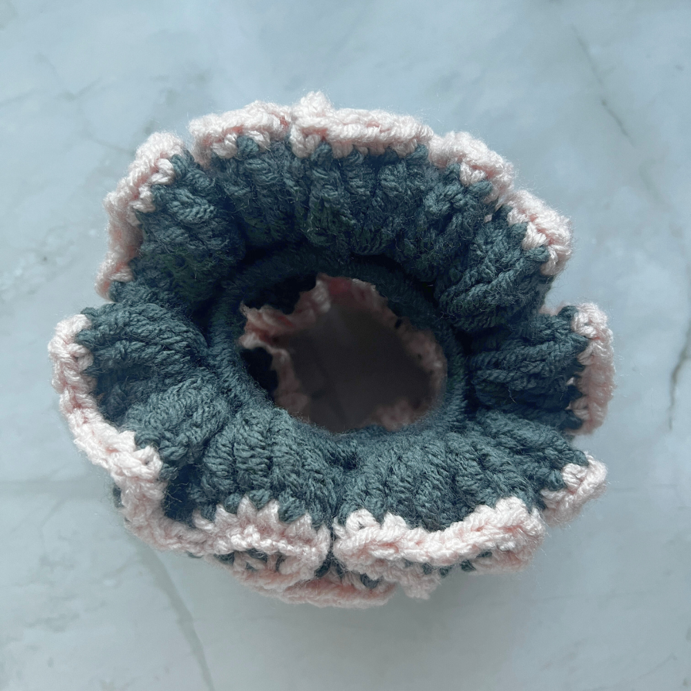 SKZ "Do It" Crochet Scrunchie Set | Pink & Gray Hair Scrunchie Duo